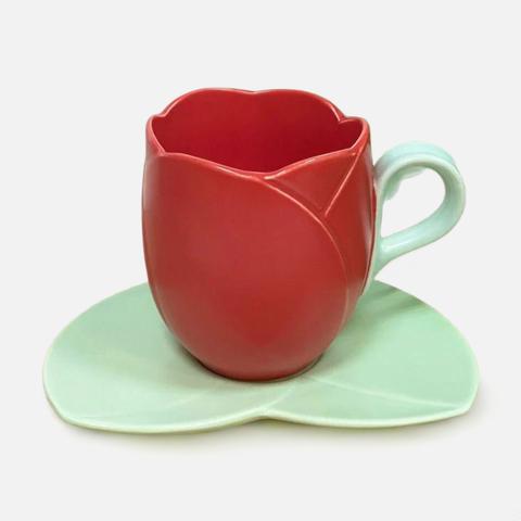 Изображение товара Чайная пара керамическая ROOMI 320 мл Тюльпан