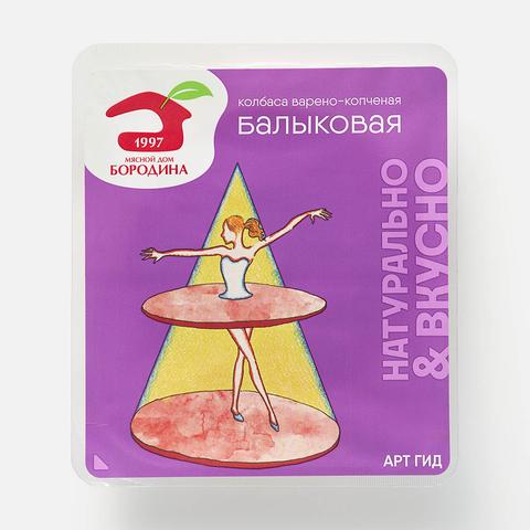Изображение товара Варёно-копчёная колбаса Мясной дом Бородина, Балыковая, нарезка, 90 г
