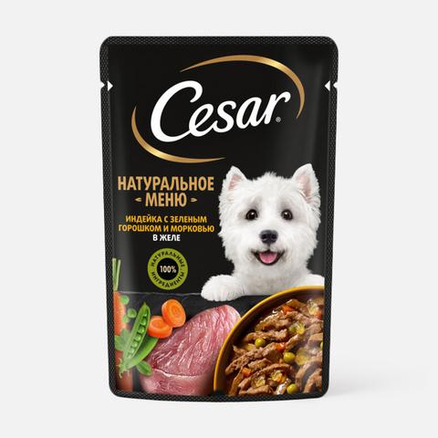 Изображение товара Влажный корм Cesar Natural Goodness, для собак, с индейкой, горохом и морковью, в желе, 80 г