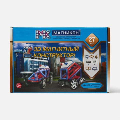 Изображение товара Конструктор Магникон Полицейская машина магнитный, 27 деталей, МК-27, 1 шт.