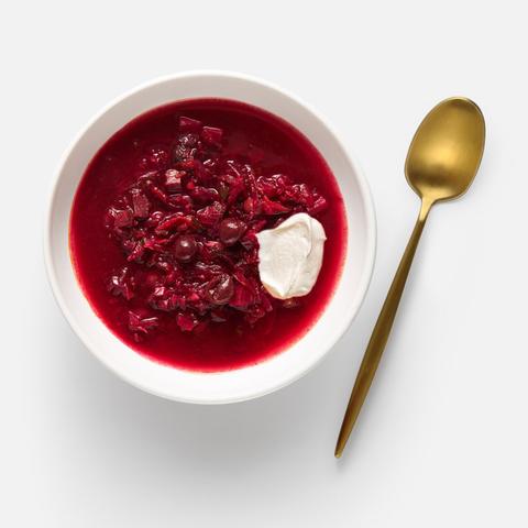 Изображение товара Борщ Самокат х Шеф Емельяненко, с говядиной, белыми грибами и вишней, 300 г