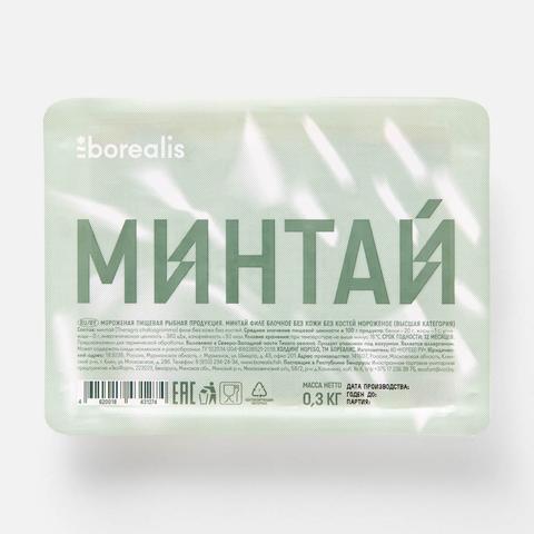 Изображение товара Филе минтая Borealis, без кожи, блочное, заморозка, 300 г