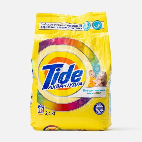 Изображение товара Стиральный порошок Tide Автомат Color, для чувствительной кожи, аква-пудра, 2,4 кг