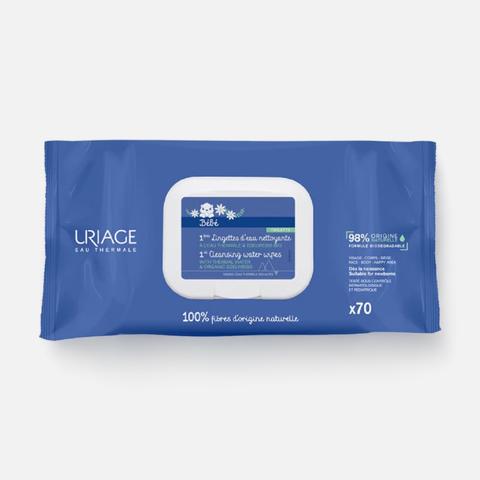 Изображение товара Очищающие салфетки для детей и новорожденных Uriage Bebe 1ere Eau Lingettes, 70 шт.
