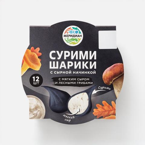 Изображение товара Сурими-шарики Меридиан, с мягким сыром и лесными грибами, чёрные, 100 г