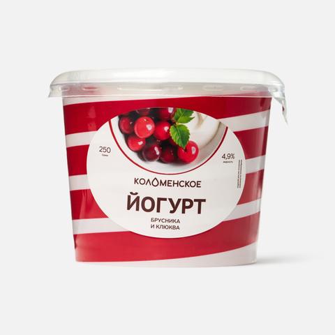 Изображение товара Йогурт Коломенское, 4,9%, брусника и клюква, 250 г