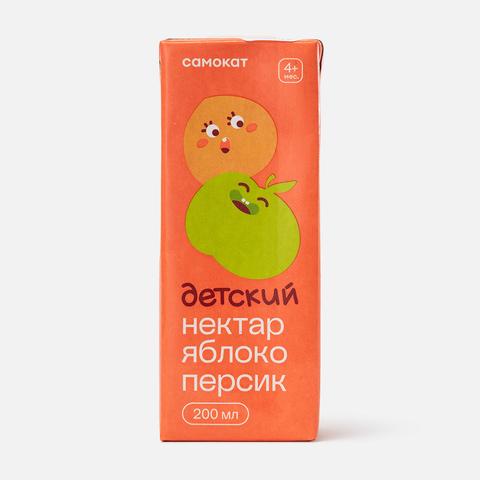 Изображение товара Из Беларуси: Яблочно-персиковый нектар Самокат, с 4 месяцев, 0,2 л