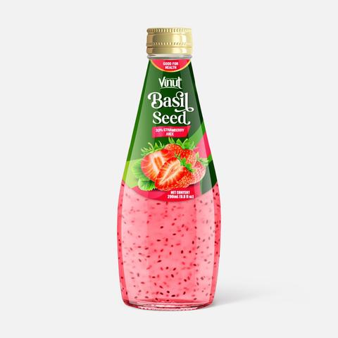 Изображение товара Напиток Vinut Basil Seed, с соком, клубника и семена базилика, без газа, 0,29 л
