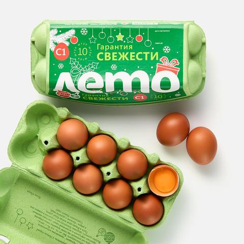 Изображение товара Куриное яйцо Лето, С1, коричневое, 10 шт.
