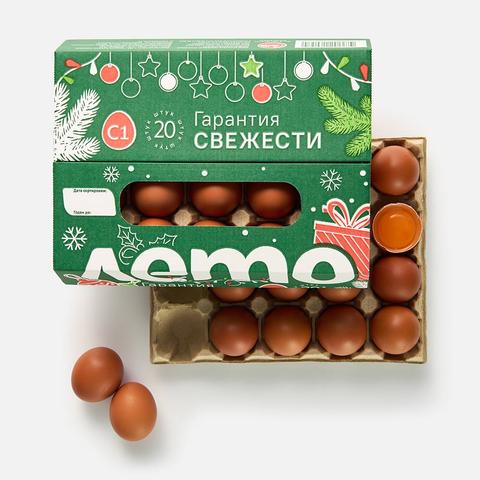 Изображение товара Куриное яйцо Лето, С1, коричневое, 20 шт.