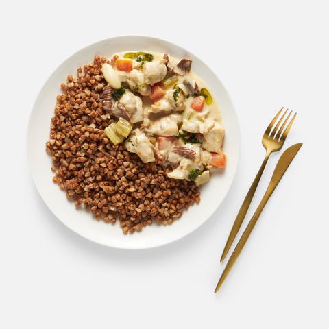 Изображение товара Фрикасе Самокат x Шеф Емельяненко, из кролика, с гречкой, на квасе, 275 г