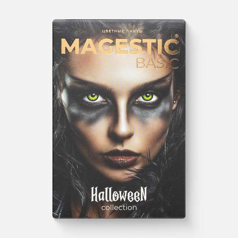 Изображение товара Линзы контактные Magestic Halloween зелёные, 14,5 мм, 1 пара