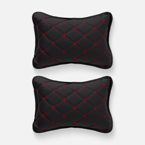 Изображение товара Автомобильная подушка Zeus Level чёрно-красная комплект 2 шт ортопедическая поддержка шеи