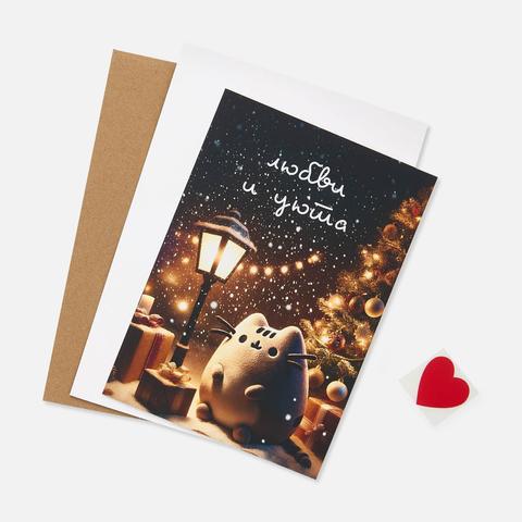 Изображение товара Открытка с крафт-конвертом Meswero NY, любви и уюта