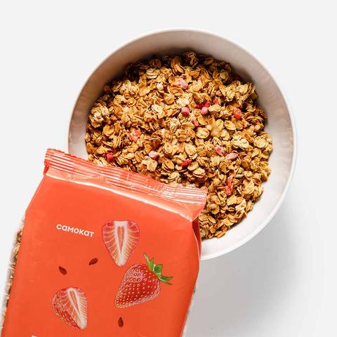 Изображение товара Гранола Самокат клубника и семена льна 250 г
