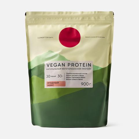 Изображение товара Веганский протеин, Elementica Organic, ягодный микс, 900 г