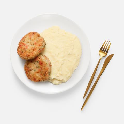 Изображение товара Крабовые котлеты Red Box от Pinskiy & Co, с картофельным пюре, 230 г