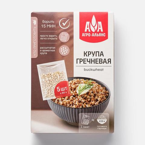 Изображение товара Гречневая крупа Агро-Альянс Экстра, в пакетиках для варки, 5x80 г