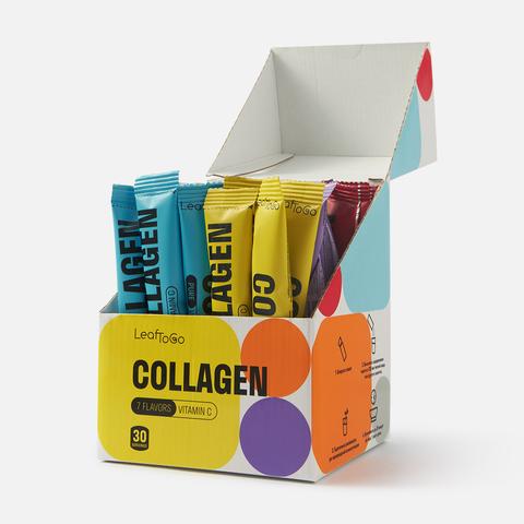 Изображение товара Коллаген LeafToGo, с витамином C, ассорти саше, 7 вкусов, 30 порций, 180 г