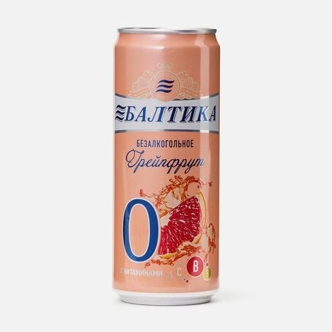 Изображение товара Безалкогольный пивной напиток Балтика №0, грейпфрут, нефильтрованный, 0,33 л