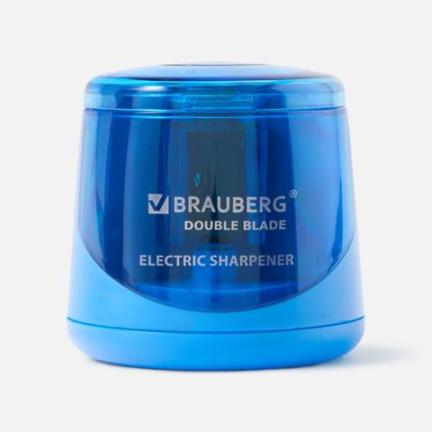 Изображение товара Точилка электрическая для карандашей Brauberg,с контейнером, двойное лезвие,2 батарейки Aa, 1 шт.