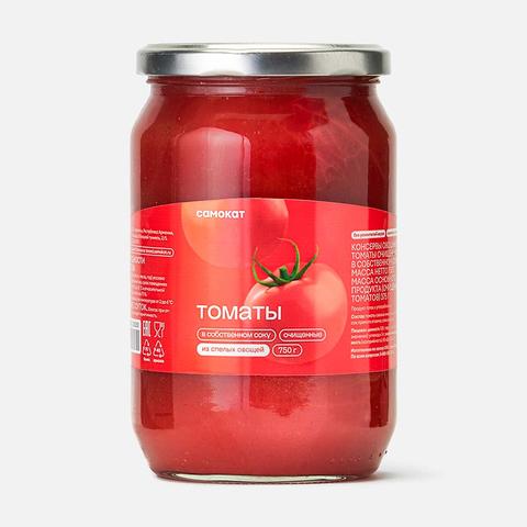 Изображение товара Томаты Самокат очищенные в собственном соку 750 г
