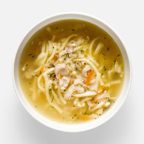 Изображение товара Горячий куриный суп-лапша Qummy 300 г натуральный готовый обед