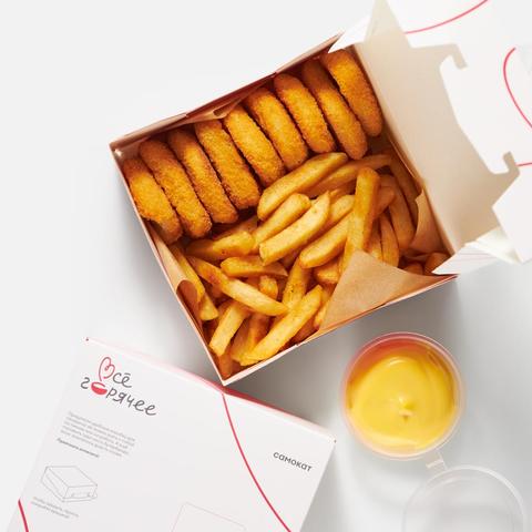 Изображение товара Наггетсы с картофелем фри и сырным соусом, 435 г