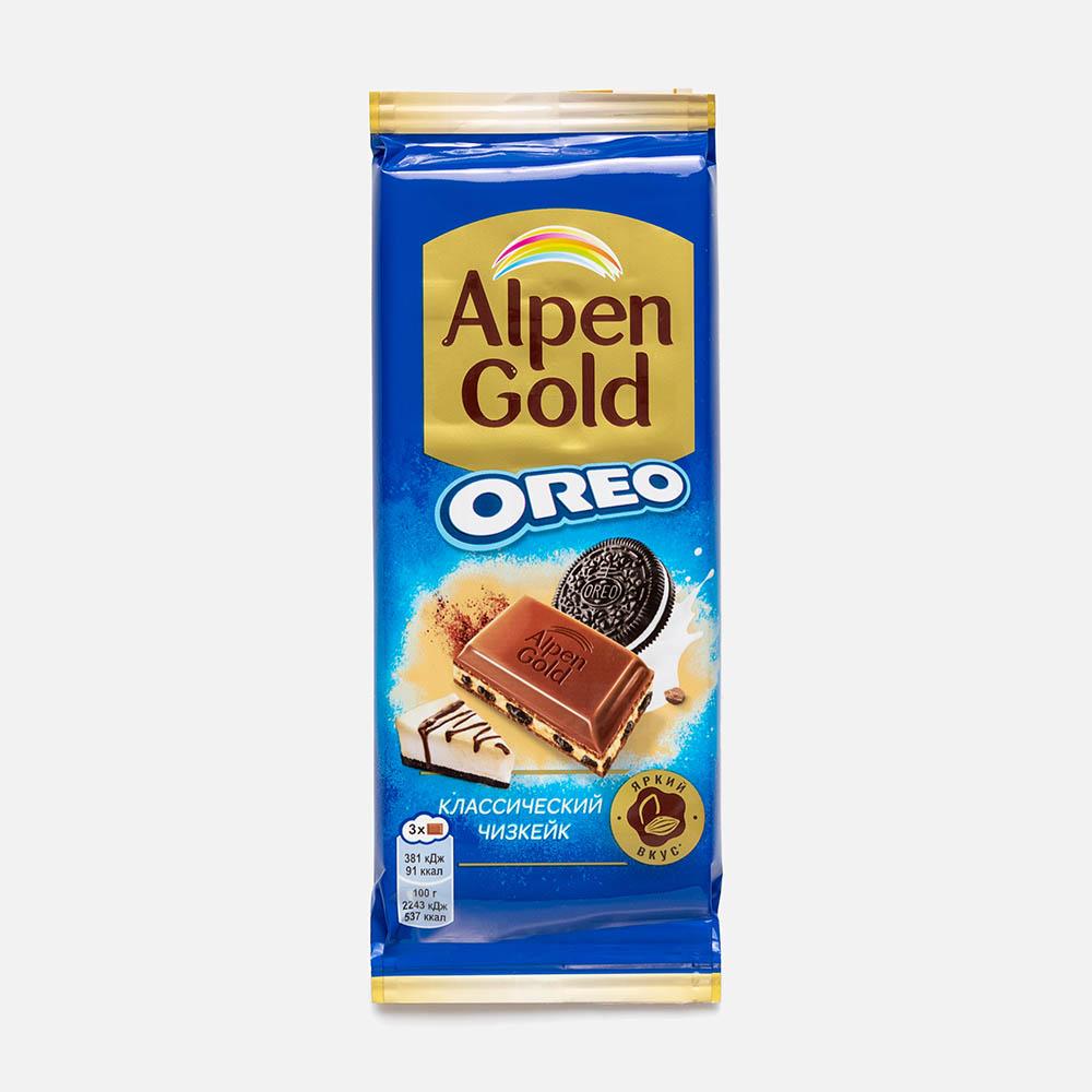 Купить Молочный шоколад Alpen Gold, Oreo, чизкейк, 85 г с