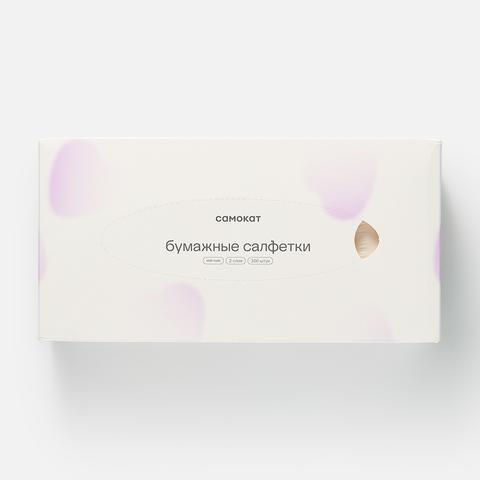 Изображение товара Бумажные косметические салфетки Самокат двухслойные 100 шт