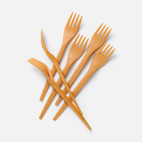 Изображение товара Одноразовая столовая вилка Green Mystery из древесного волокна 16,8 см, 6 шт