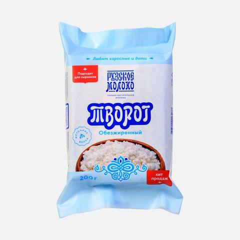 Изображение товара Обезжиренный творог Рузское молоко 200 г - здоровый завтрак