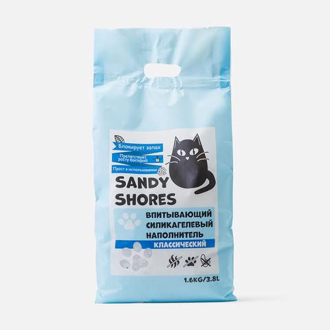 Изображение товара Гипоаллергенный силикагелевый наполнитель Sandy Shores 3 8 л 1 6 кг для кошачьего туалета