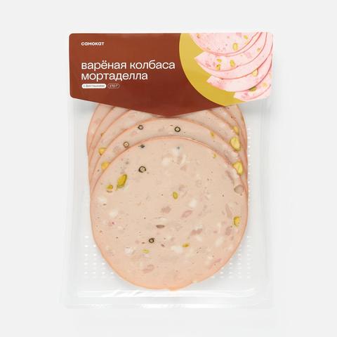 Изображение товара Варёная колбаса Самокат Мортаделла нарезка 170 г Итальянский рецепт