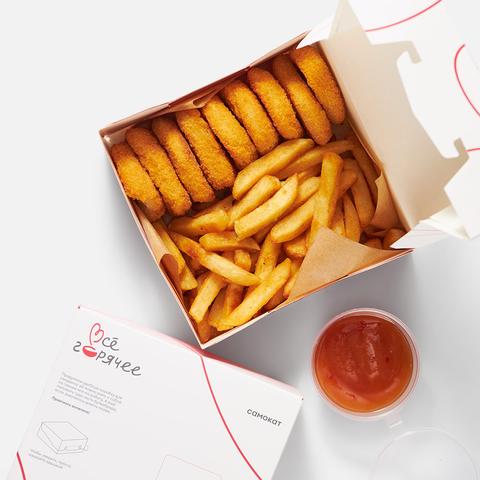 Изображение товара Наггетсы с картофелем фри и кисло-сладким соусом, 435 г