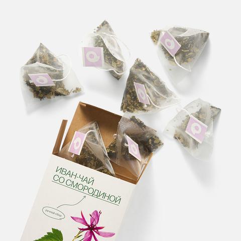 Изображение товара Иван-чай Самокат со смородиной в пирамидках 15 шт натуральный травяной напиток