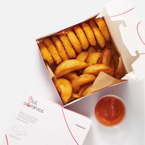 Изображение товара Наггетсы с картофелем по-деревенски и кисло-сладким соусом 435 г