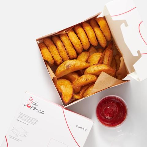 Изображение товара Наггетсы с картофелем по-деревенски и кетчупом 435 г