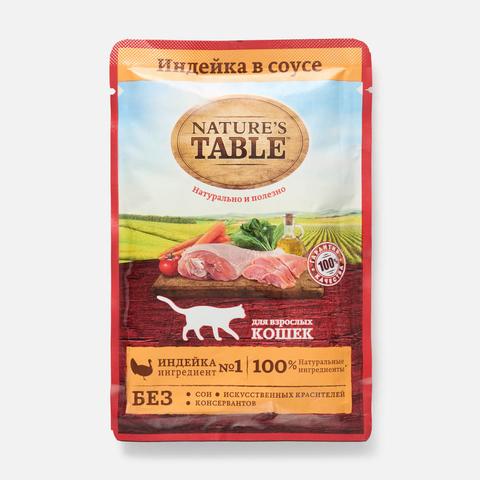 Изображение товара Влажный корм для кошек Nature's Table с индейкой 85 г