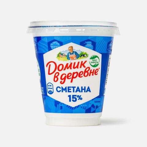 Изображение товара Сметана Домик в деревне 15% 300 г натуральный продукт для блюд