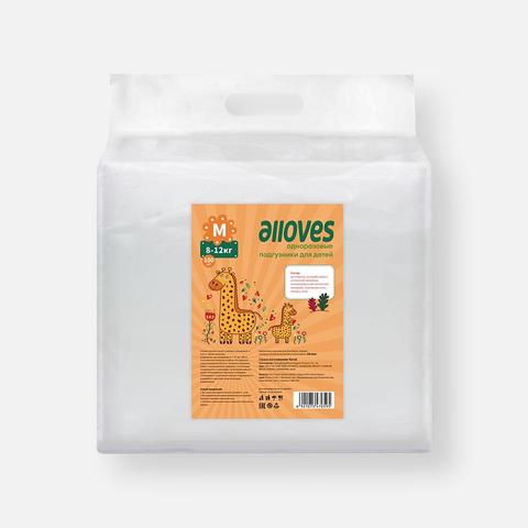 Изображение товара Подгузники Alloves для детей 8-12 кг, M, 100 шт.