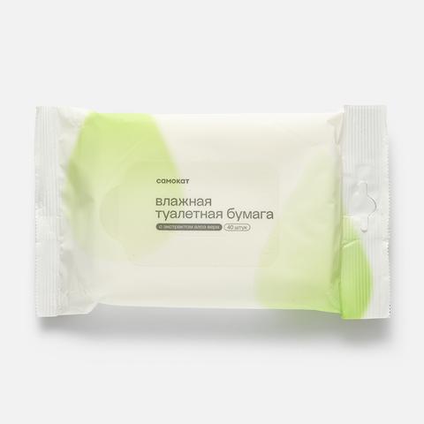 Изображение товара Влажная туалетная бумага Самокат с экстрактом алоэ вера, 40 шт