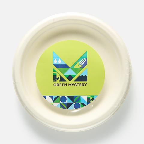 Изображение товара Одноразовые тарелки Green Mystery, биоразлагаемые, 18 см, 6 шт.