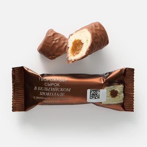 Изображение товара Творожный сырок Самокат в бельгийском шоколаде с варёной сгущёнкой 40 г
