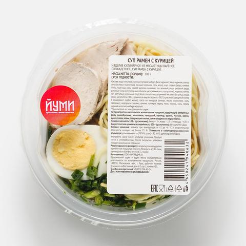 Изображение товара Рамен Йуми с курицей 300 г - Японский суп с яичной лапшой