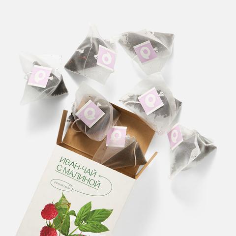 Изображение товара Иван-чай Самокат с малиной в пирамидках 15 шт натуральный травяной напиток