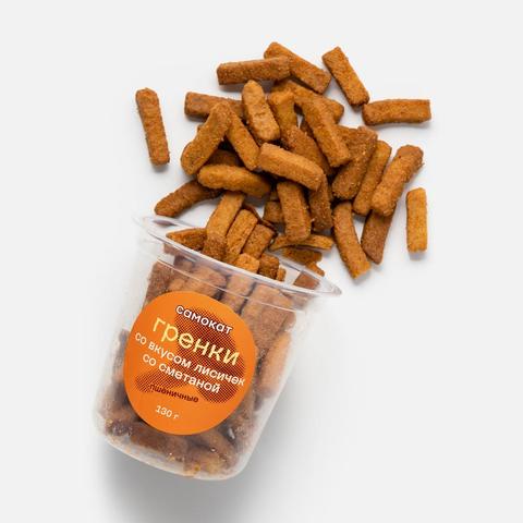 Изображение товара Пшеничные гренки Самокат с лисичками со сметаной 130 г