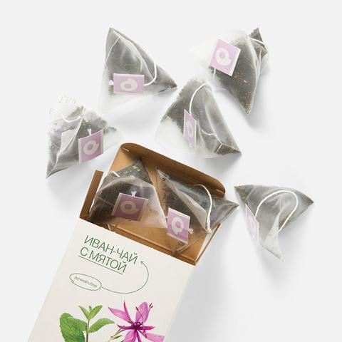 Изображение товара Иван-чай Самокат с мятой в пирамидках, 15 шт натуральный травяной чай