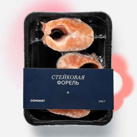 Изображение товара Форель Самокат Стейковая замороженная 390 г, белая рыба с высоким содержанием белка