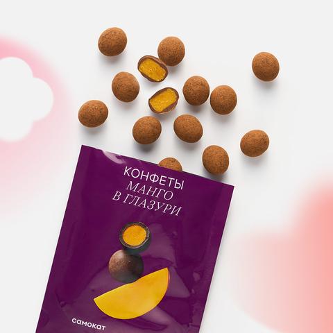 Изображение товара Конфеты Самокат манго в глазури 80 г натуральный фруктовый десерт